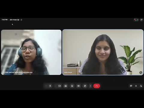 Testimonial video Yazhini Anitha Margreat Nagarajan